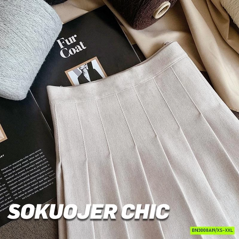 CHÂN VÁY DẠ ÉP XẾP LY