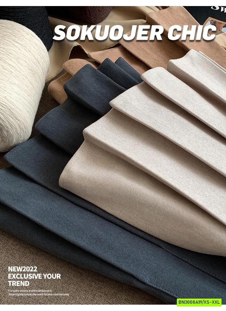 CHÂN VÁY DẠ ÉP XẾP LY