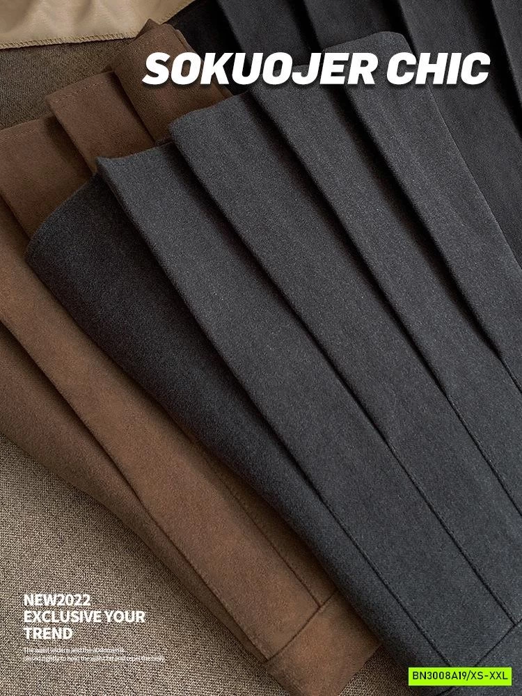 CHÂN VÁY DẠ ÉP XẾP LY