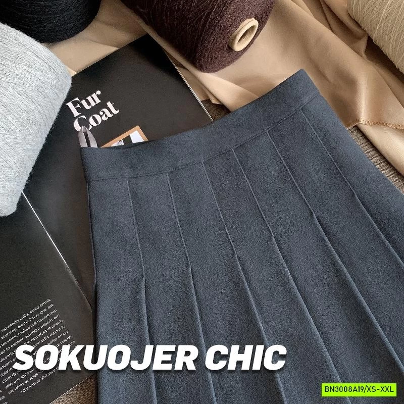 CHÂN VÁY DẠ ÉP XẾP LY