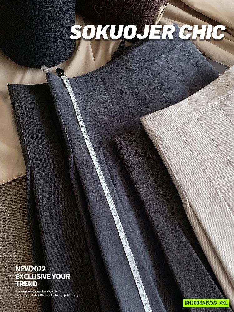 CHÂN VÁY DẠ ÉP XẾP LY