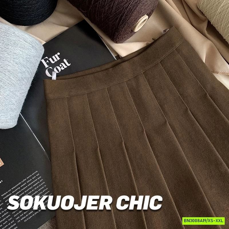 CHÂN VÁY DẠ ÉP XẾP LY