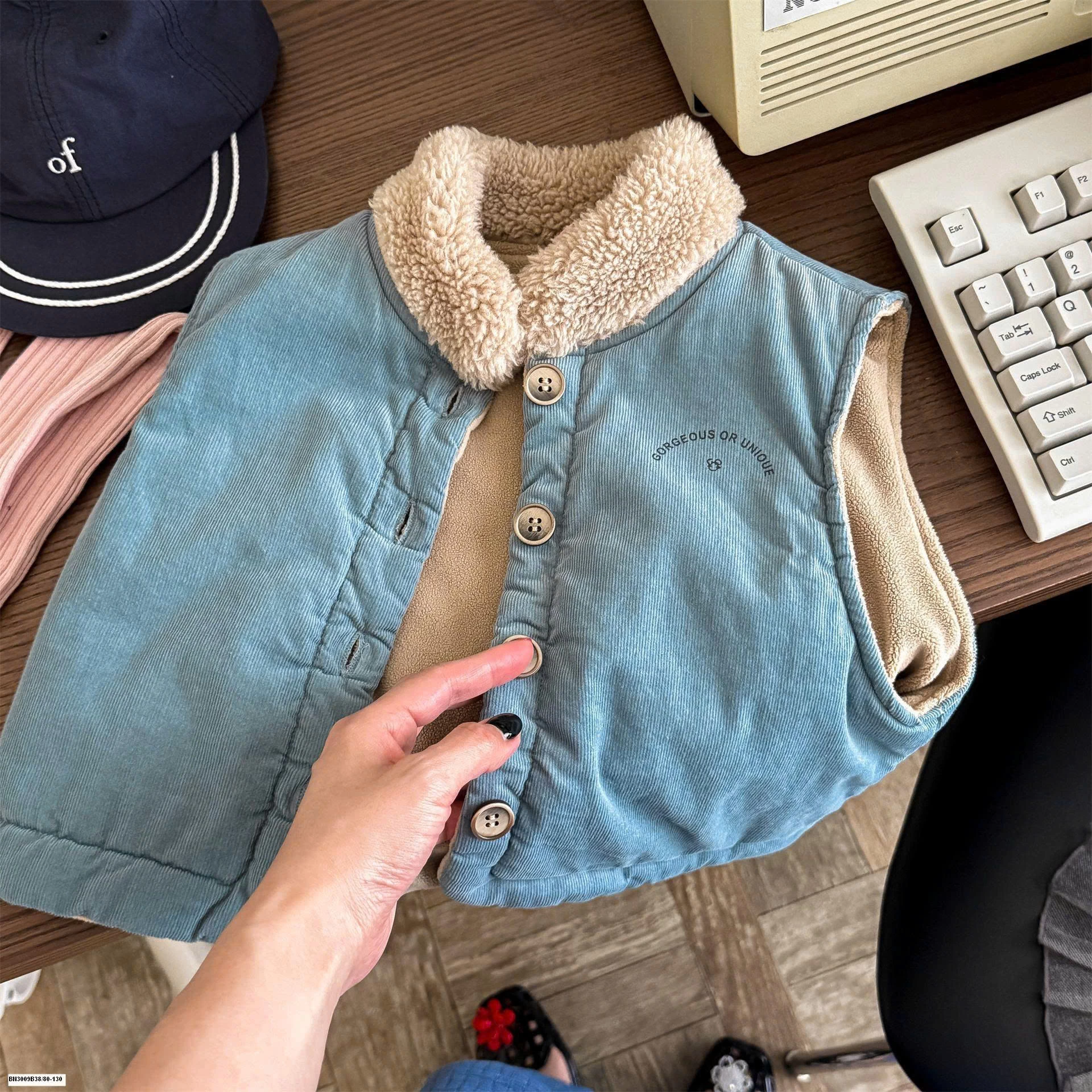 ÁO GILE NHUNG LÓT LÔNG CỪU ADBABY