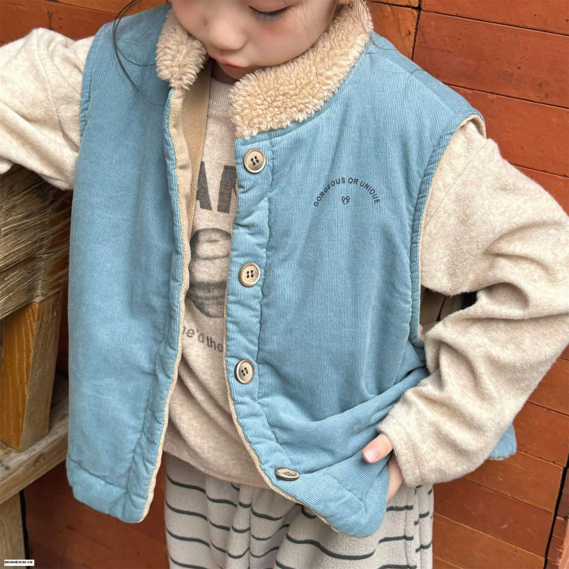 ÁO GILE NHUNG LÓT LÔNG CỪU ADBABY