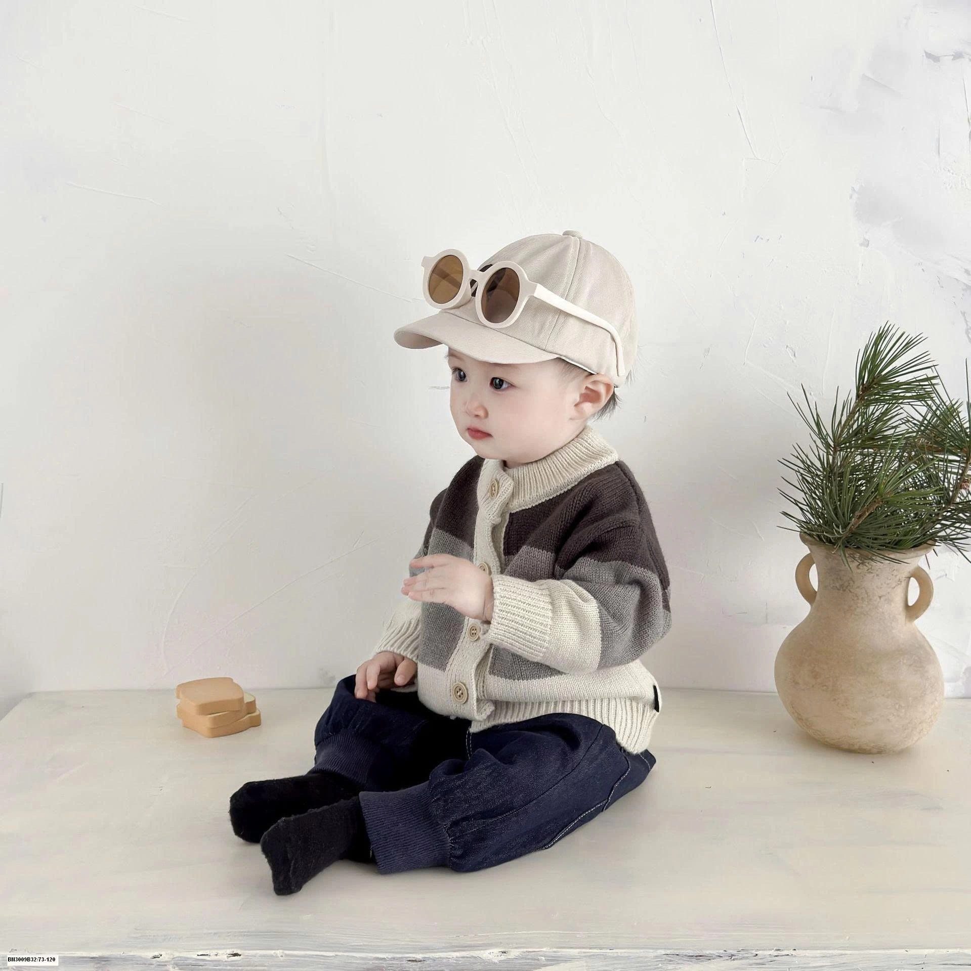 ÁO LEN 3 MÀU MIX QUẦN DENIM BO GẤU