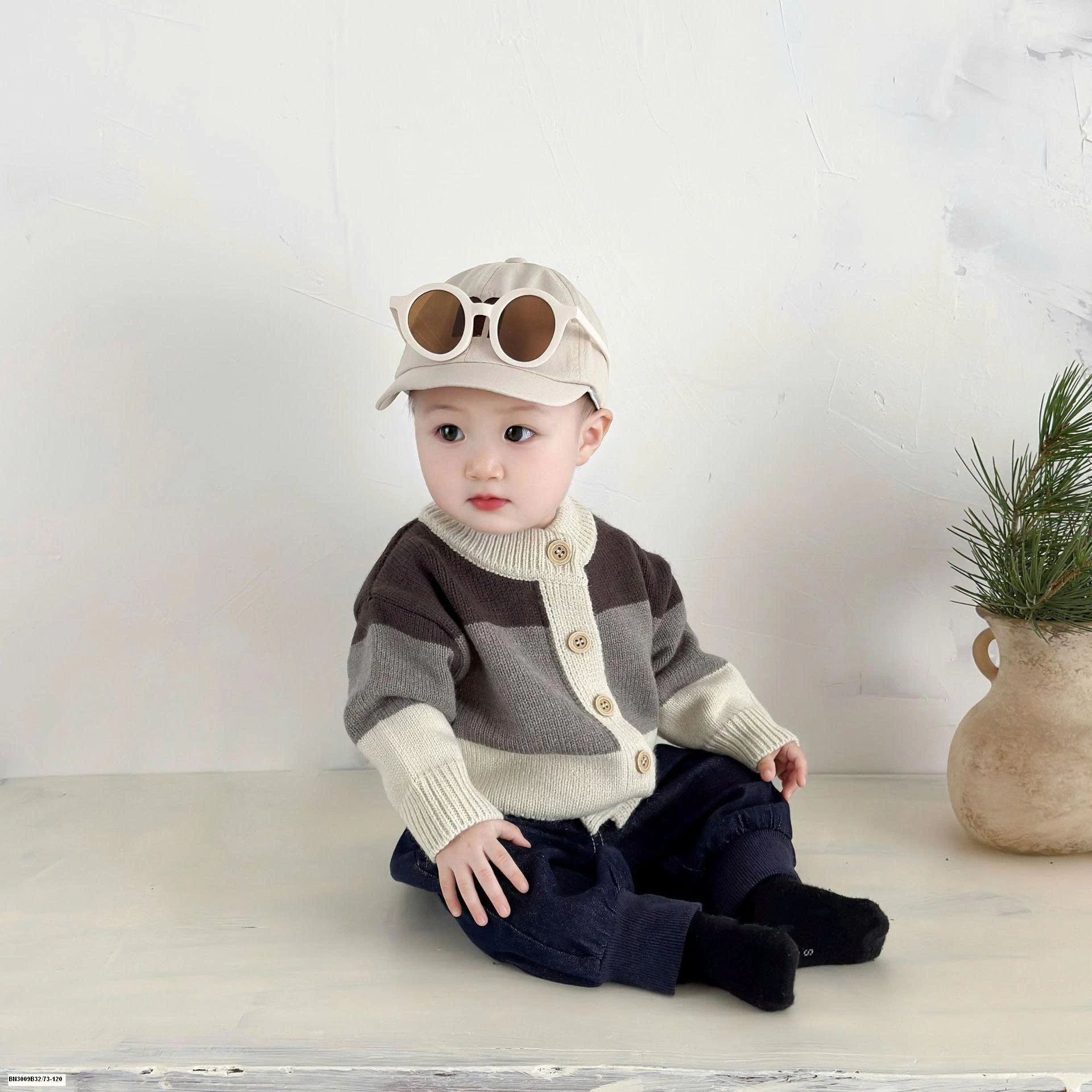 ÁO LEN 3 MÀU MIX QUẦN DENIM BO GẤU