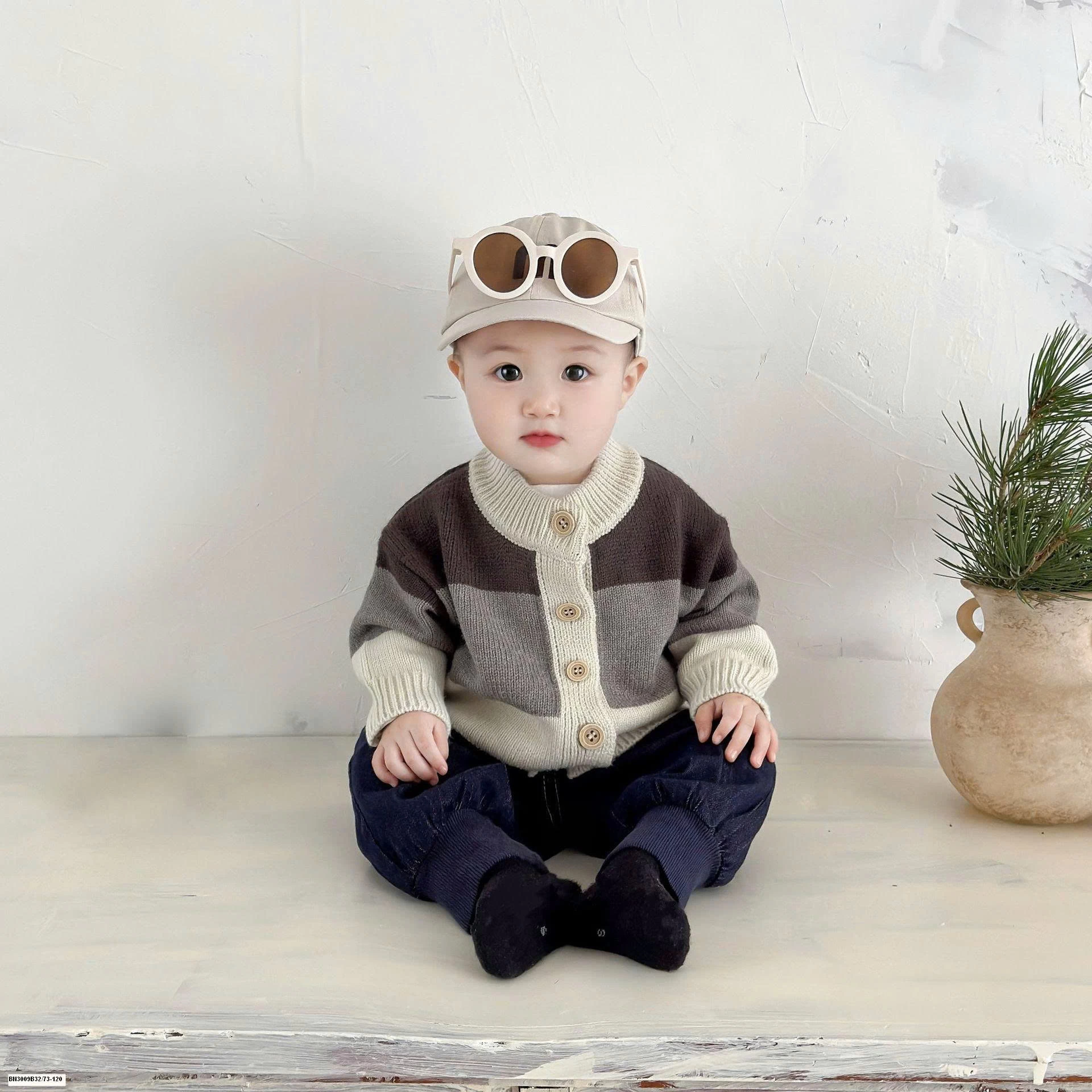 ÁO LEN 3 MÀU MIX QUẦN DENIM BO GẤU