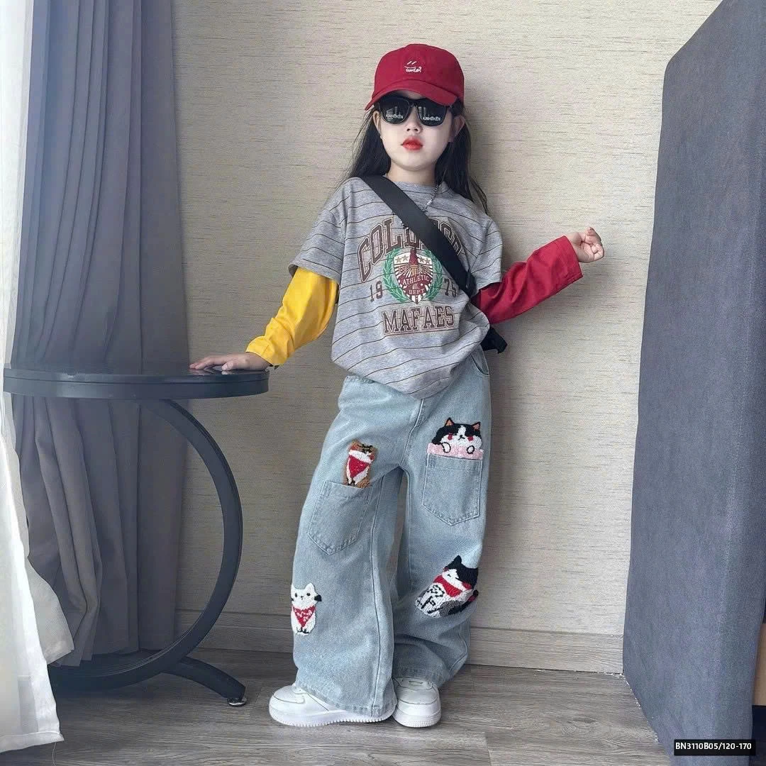 SET ÁO GIẢ 2 MẢNH PHỐI QUẦN JEAN