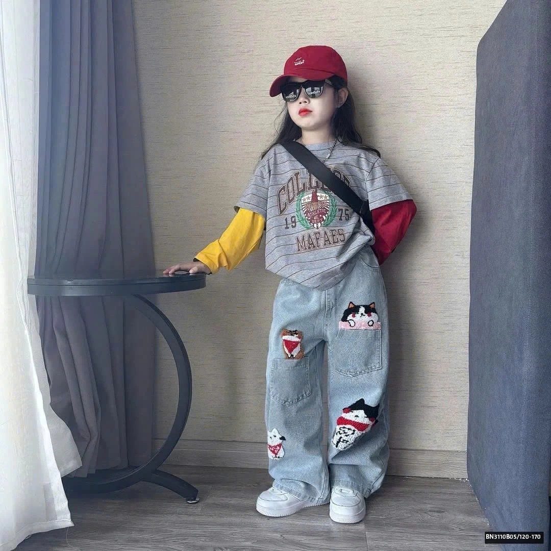 SET ÁO GIẢ 2 MẢNH PHỐI QUẦN JEAN