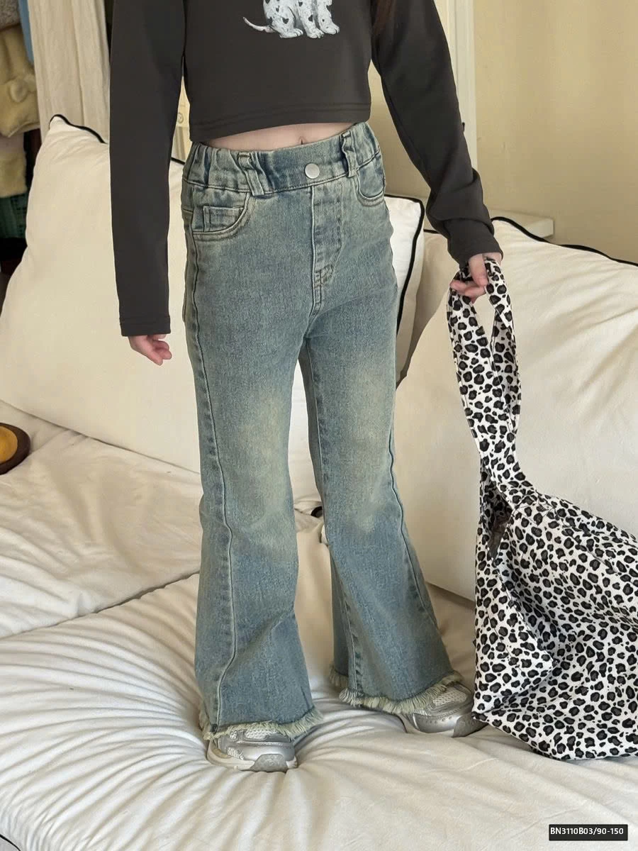 QUẦN JEAN ỐNG LOE CẠP CHUN