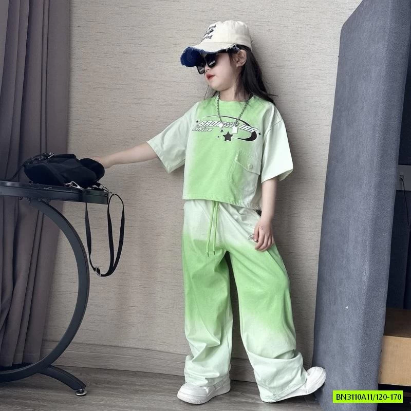 SÉT CROP TOP LOANG MÀU CÁ TÍNH