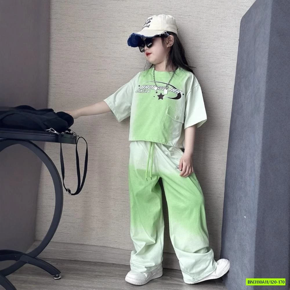 SÉT CROP TOP LOANG MÀU CÁ TÍNH