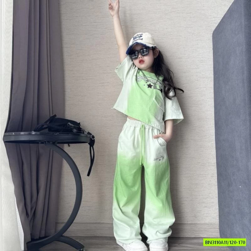 SÉT CROP TOP LOANG MÀU CÁ TÍNH