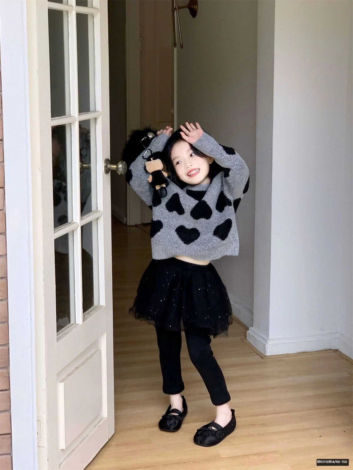 SÉT ÁO LEN TRÁI TIM MIX QUẦN LEG TUTU