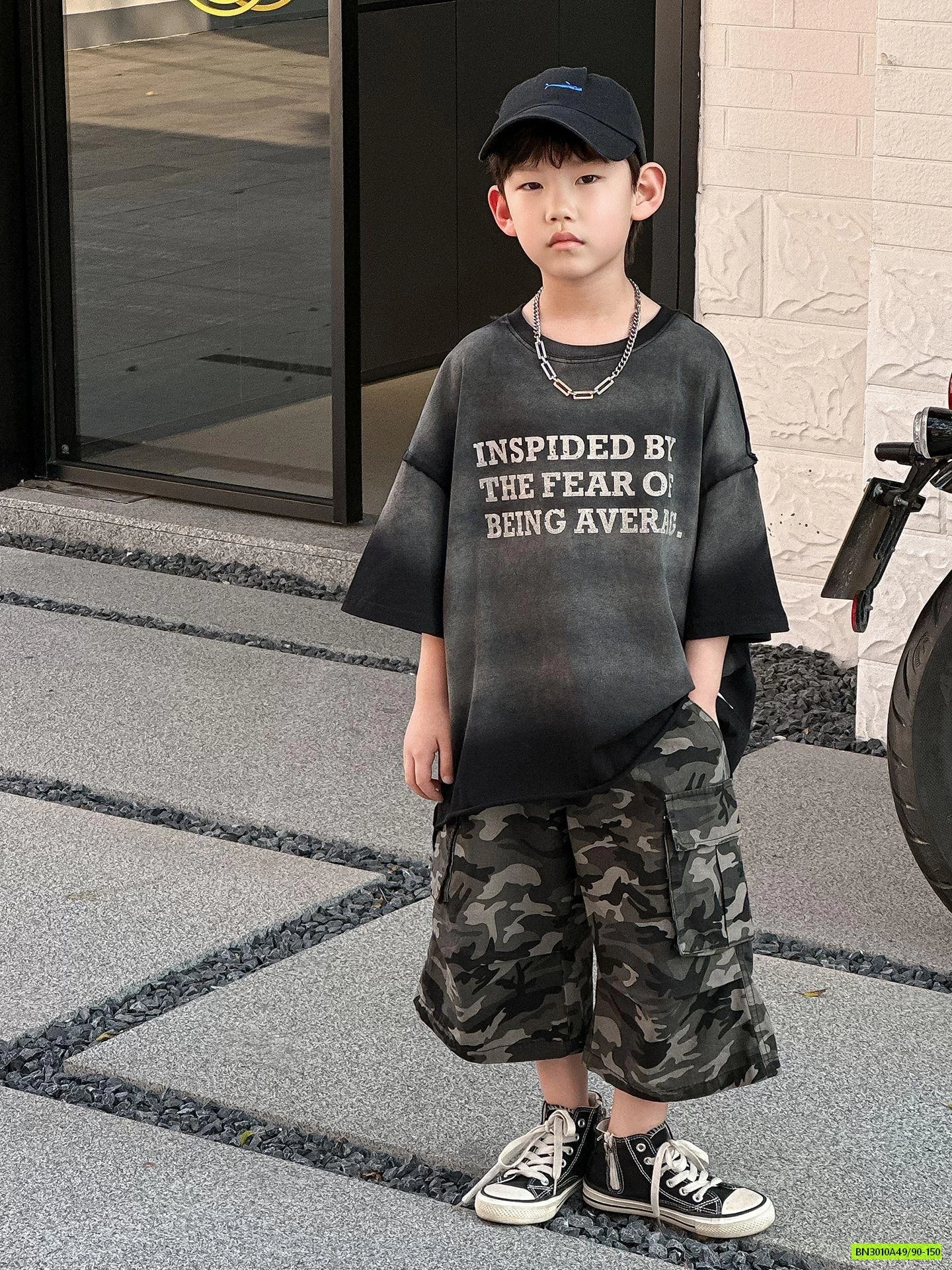 ÁO THUN ĐEN LOANG MIX SHORT RẰN RI