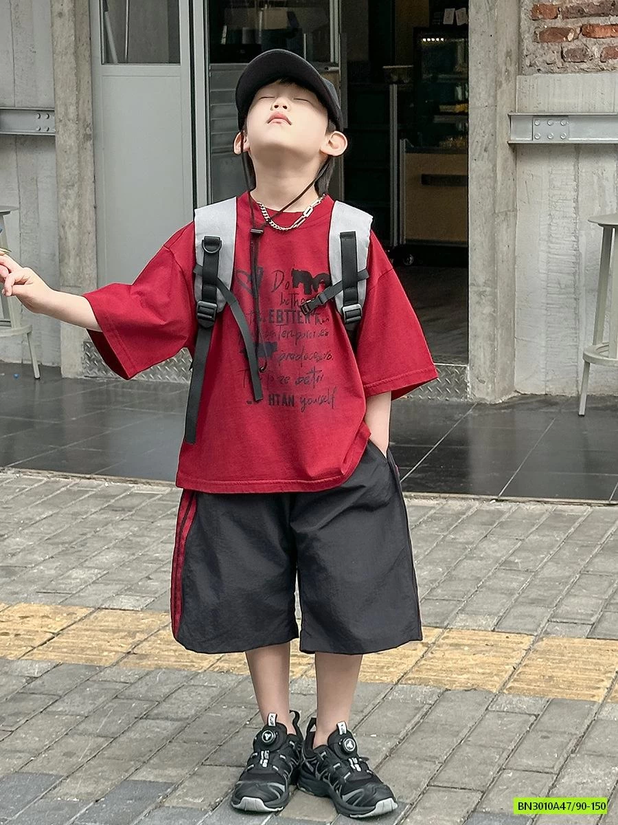 ÁO ĐỎ MIX SHORT ĐEN