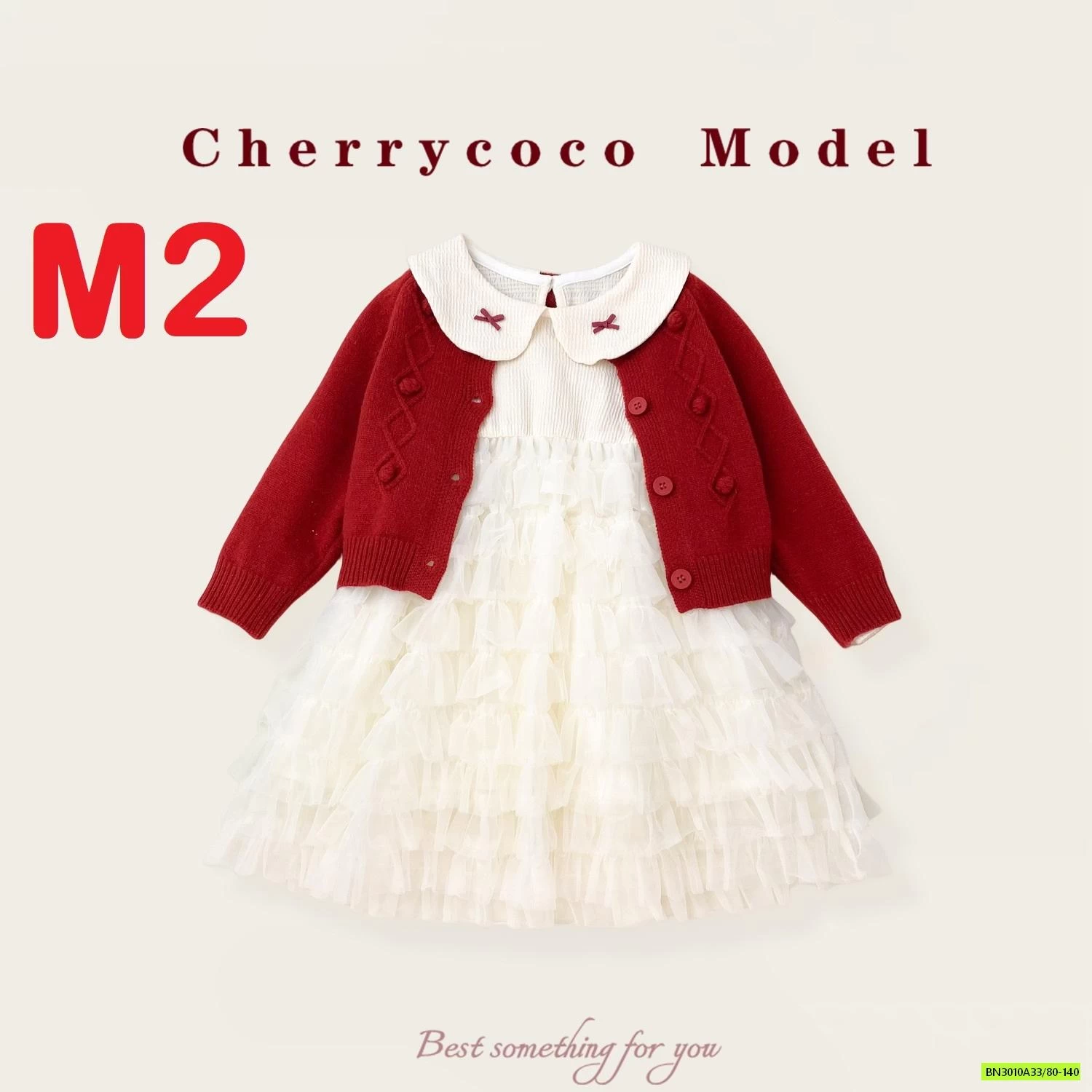 SÉT VÁY+CARDIGAN ĐỎ CHERRYCOCO