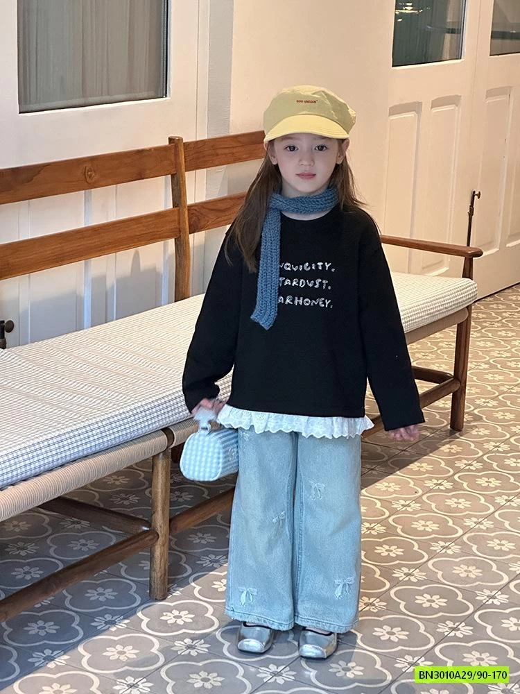 JEANS SUÔNG THÊU NƠ 25F044 AMBB