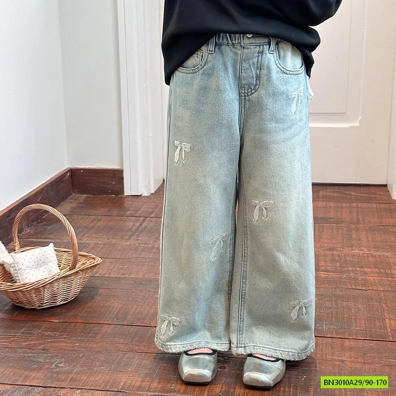 JEANS SUÔNG THÊU NƠ 25F044 AMBB