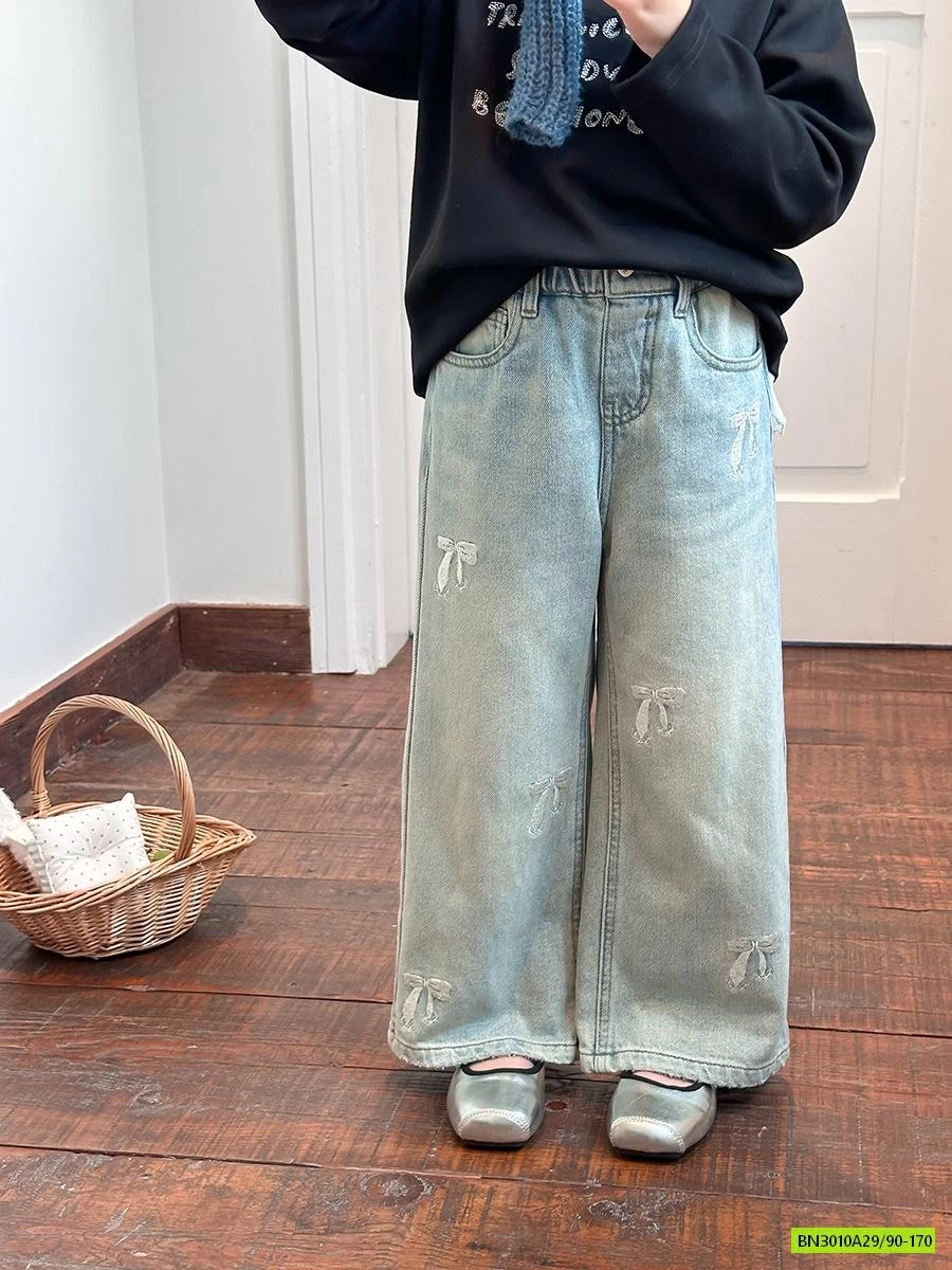 JEANS SUÔNG THÊU NƠ 25F044 AMBB