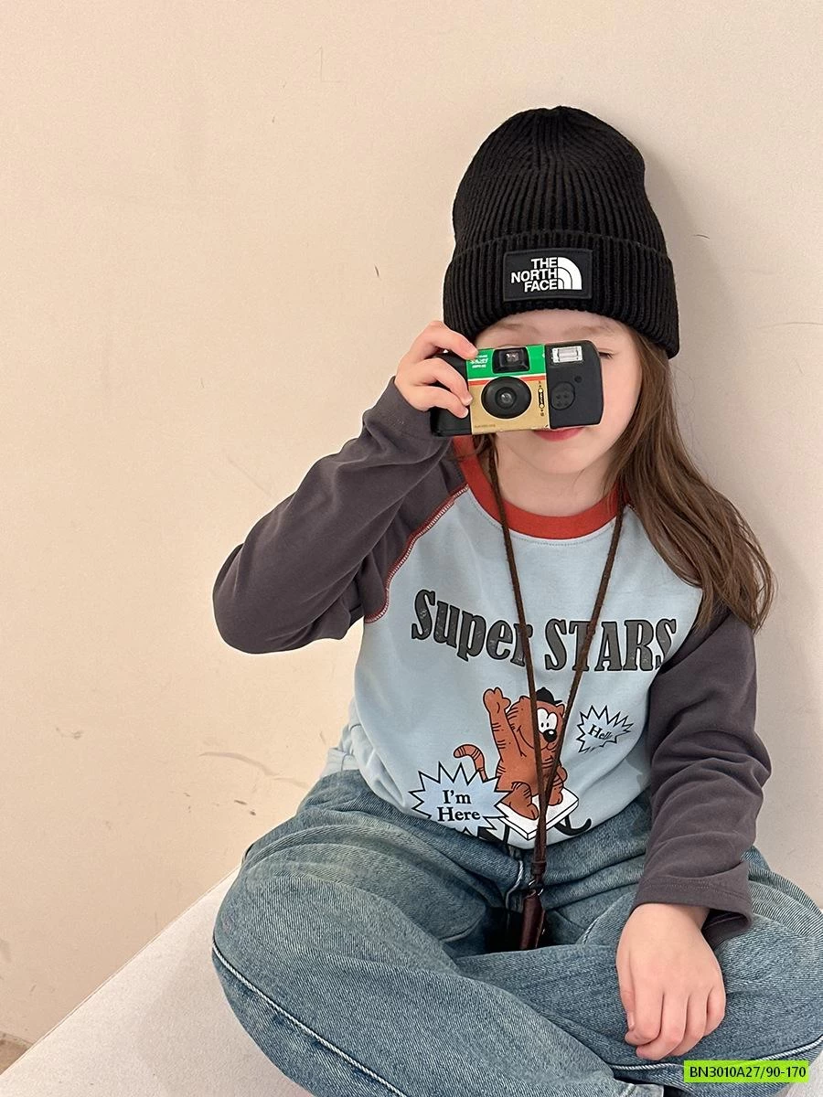 ÁO NỈ PHỐI MÀU TAY 25G062 AMBB