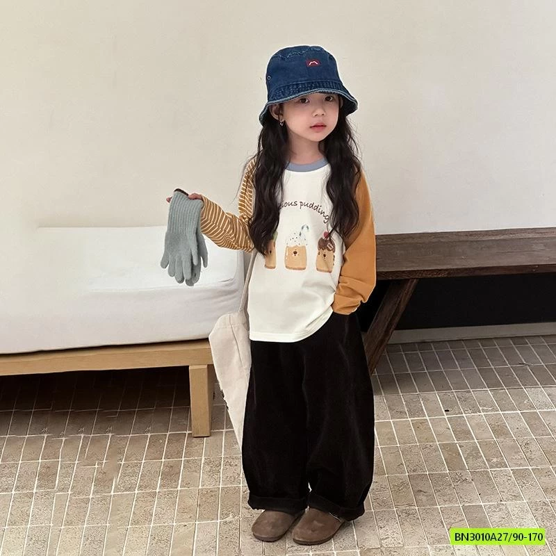 ÁO NỈ PHỐI MÀU TAY 25G062 AMBB