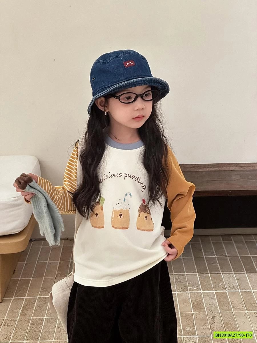 ÁO NỈ PHỐI MÀU TAY 25G062 AMBB