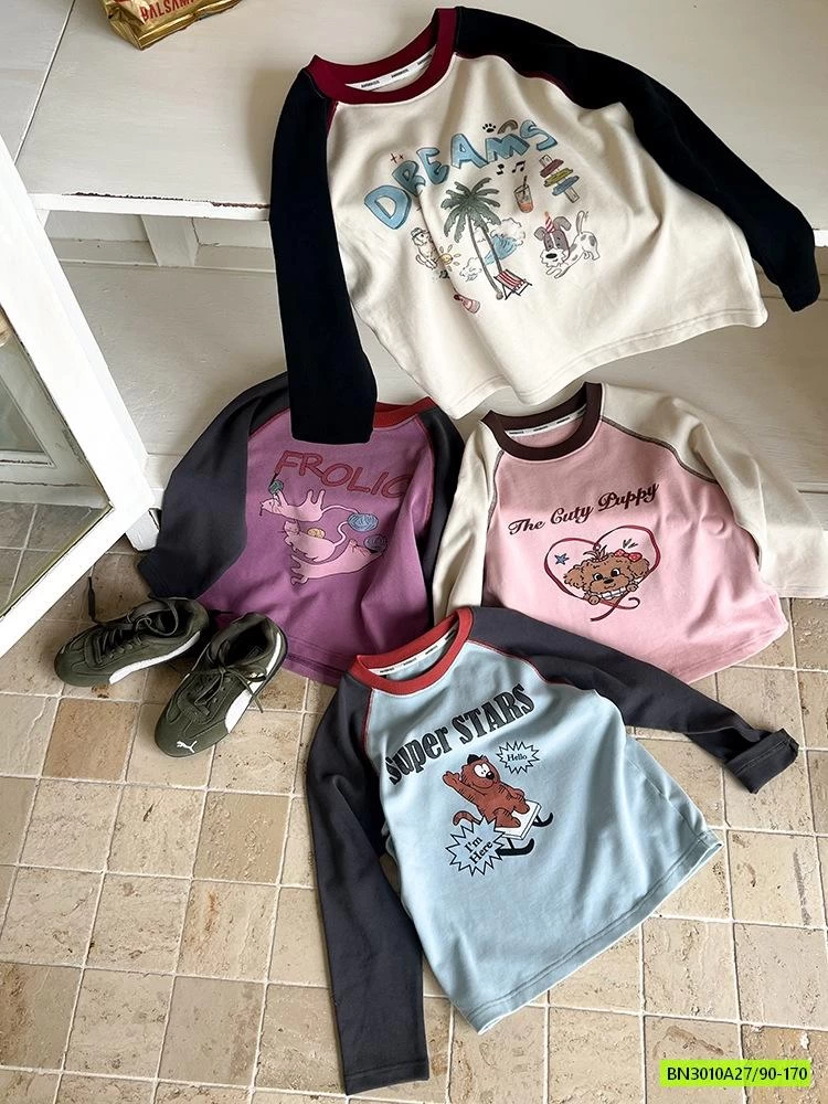 ÁO NỈ PHỐI MÀU TAY 25G062 AMBB