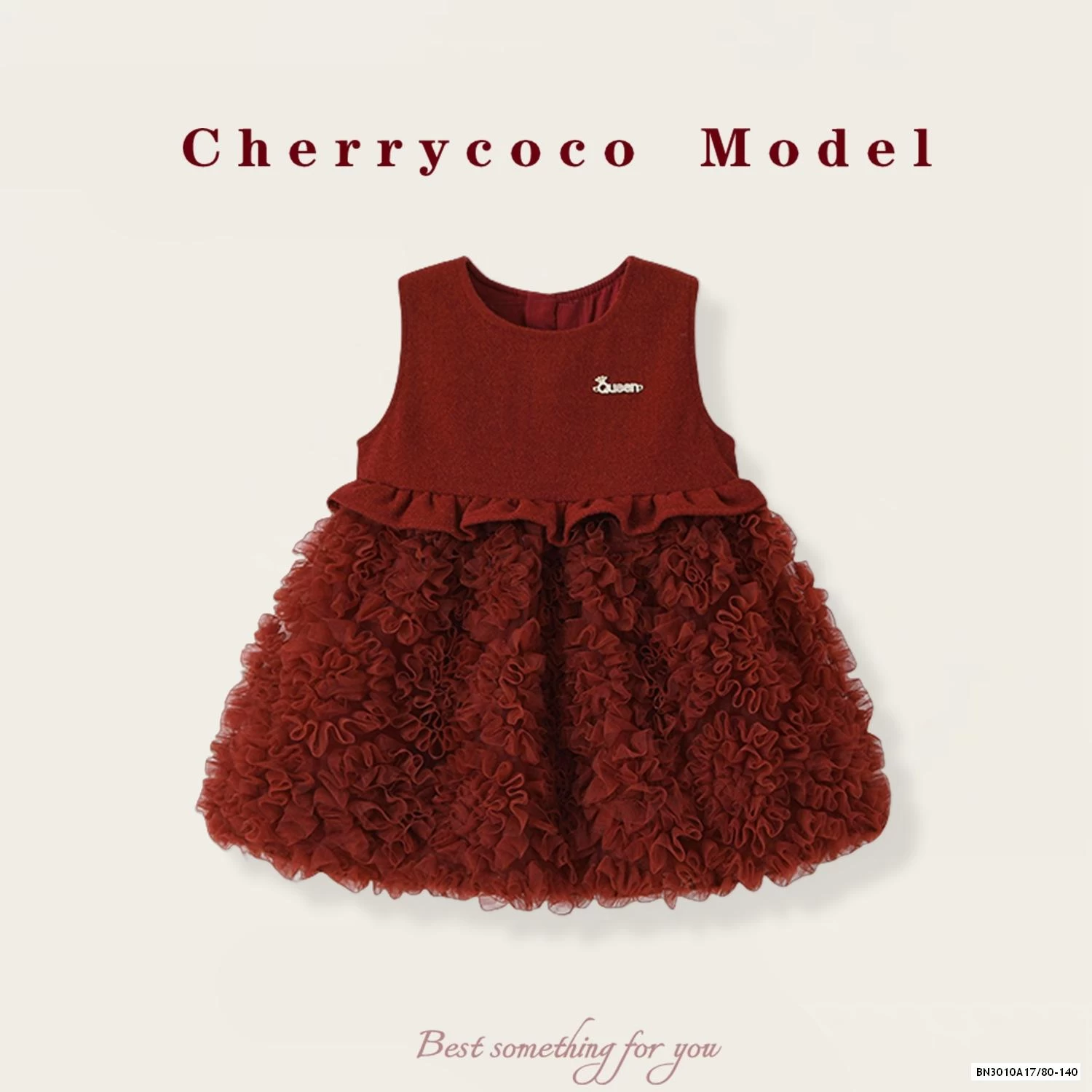 SÉT VÁY ĐỎ KÈM NƠ CÀI VOAN CHERRYOCO