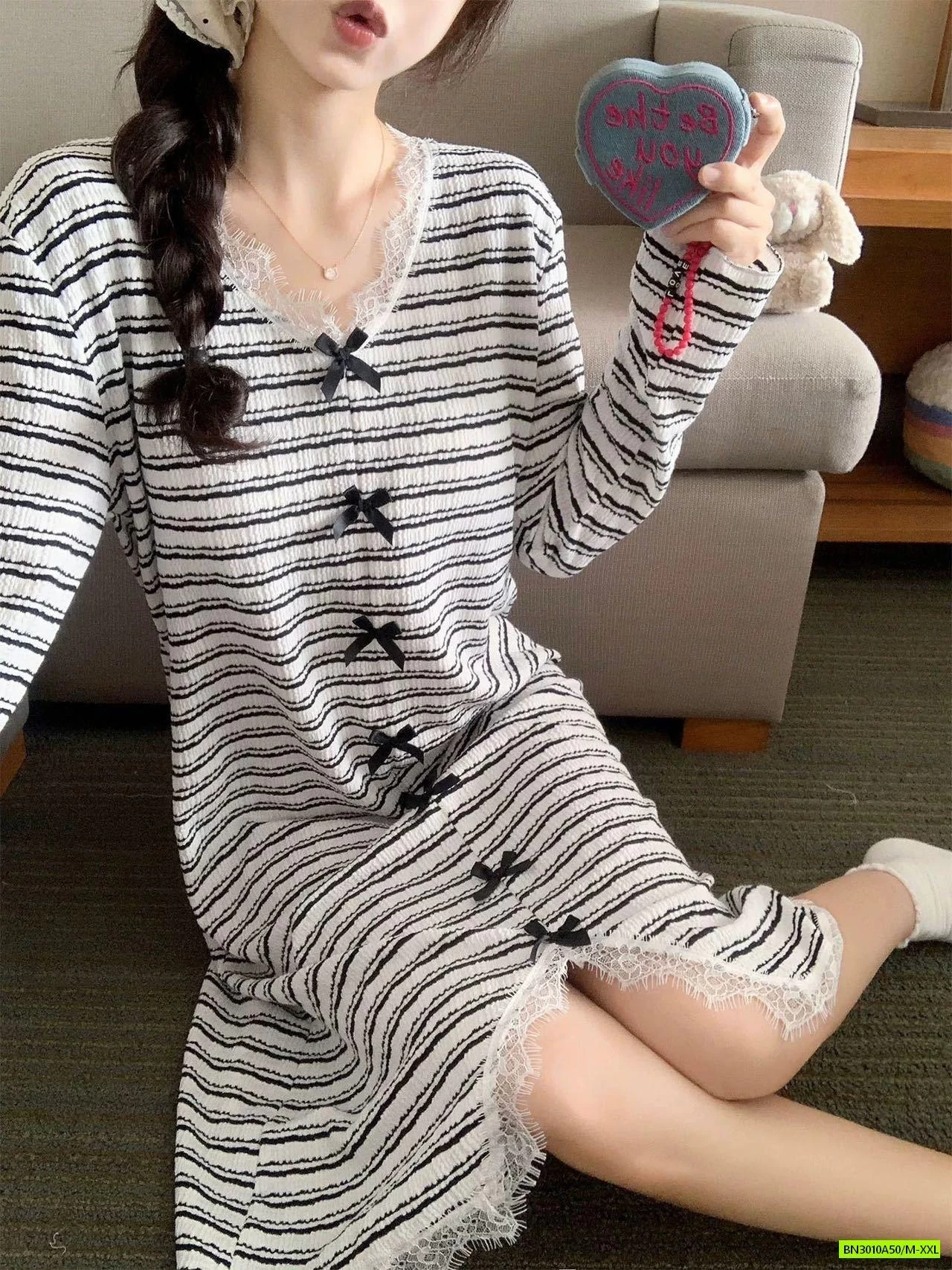 PIZAMA XỐP NHĂN DÀI TAY MÙA THU