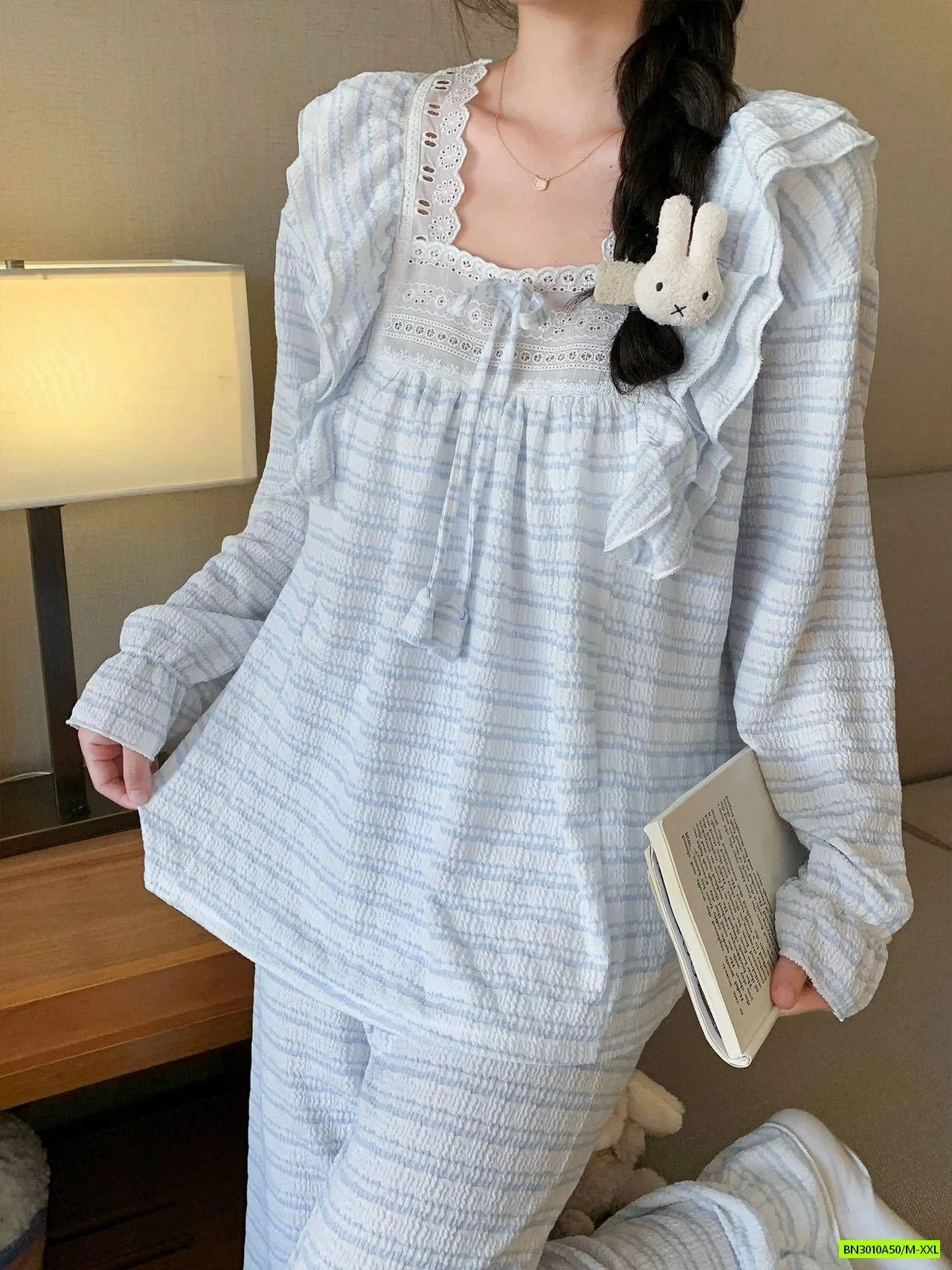 PIZAMA XỐP NHĂN DÀI TAY MÙA THU