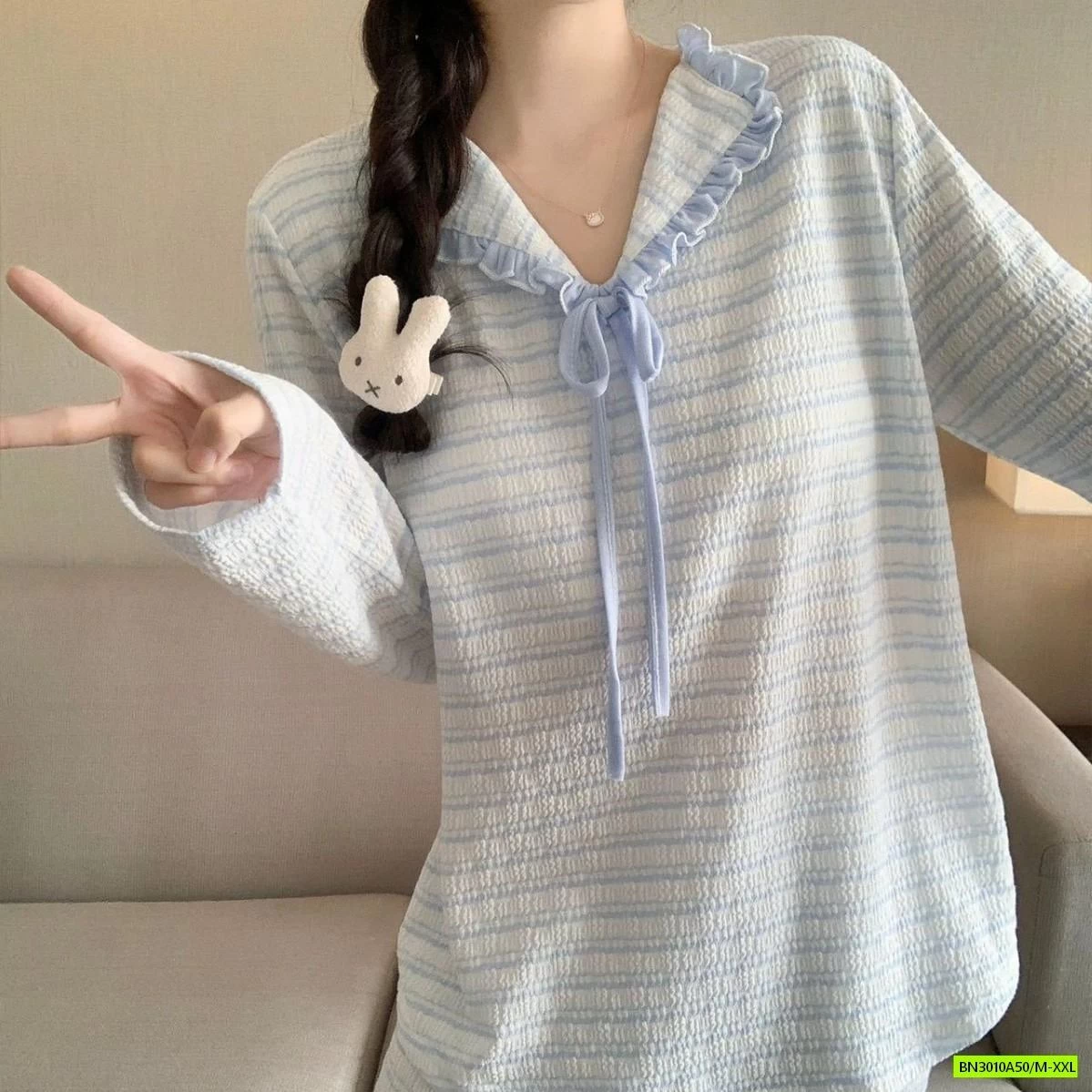 PIZAMA XỐP NHĂN DÀI TAY MÙA THU