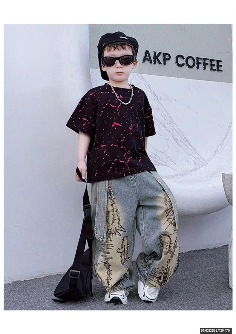 SÉT ÁO THUN VẢY SƠN MIX QUẦN JEAN CÁ TÍNH