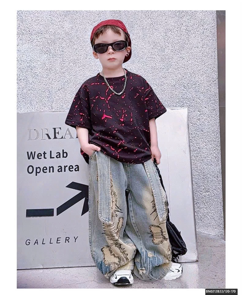 SÉT ÁO THUN VẢY SƠN MIX QUẦN JEAN CÁ TÍNH