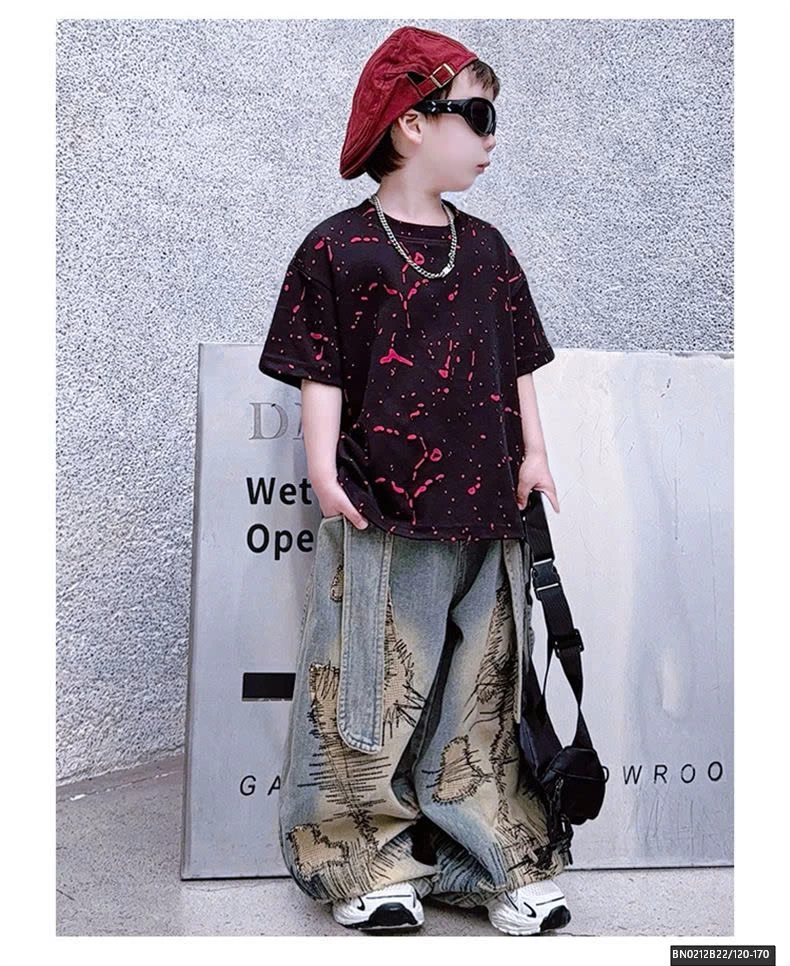 SÉT ÁO THUN VẢY SƠN MIX QUẦN JEAN CÁ TÍNH