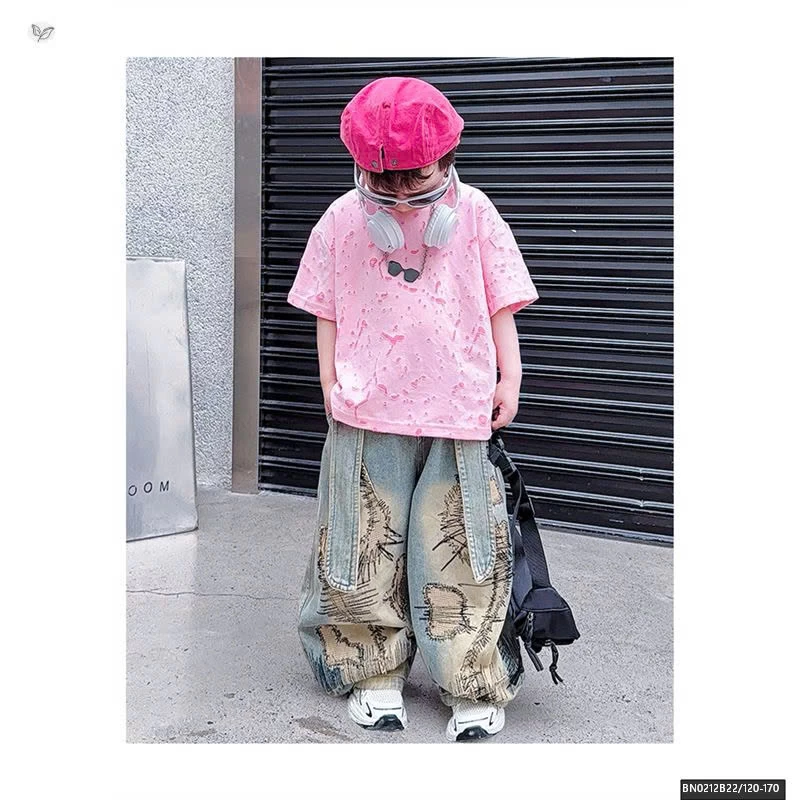 SÉT ÁO THUN VẢY SƠN MIX QUẦN JEAN CÁ TÍNH