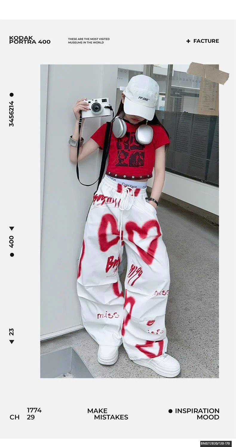 ÁO CROPTOP ĐỎ MIX QUÀN TRÁI TIM