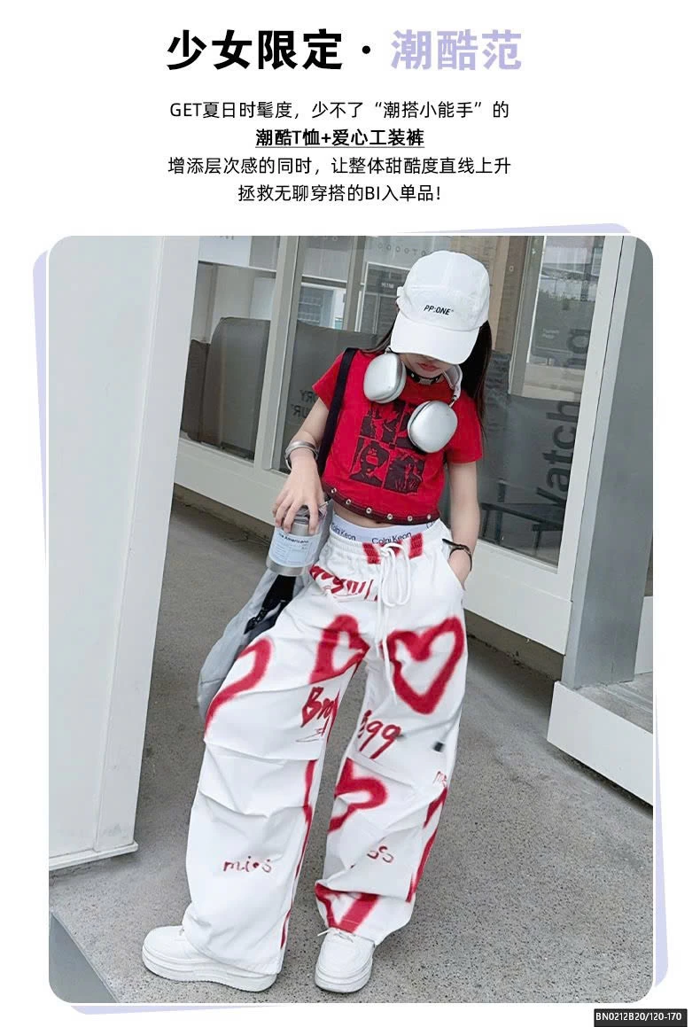 ÁO CROPTOP ĐỎ MIX QUÀN TRÁI TIM