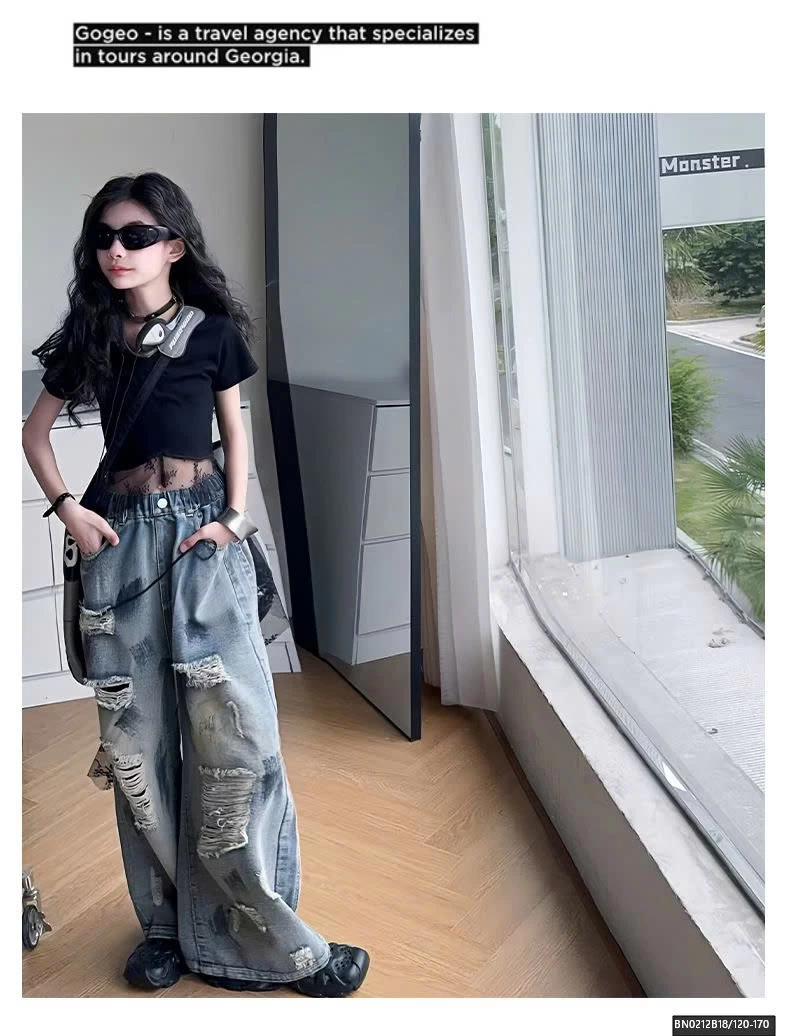 SÉT ÁO CROPTOP VIỀN REN MIX QUẦN JEAN RÁCH VẢY SƠN