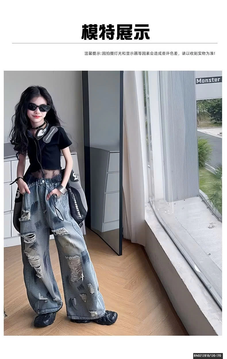 SÉT ÁO CROPTOP VIỀN REN MIX QUẦN JEAN RÁCH VẢY SƠN