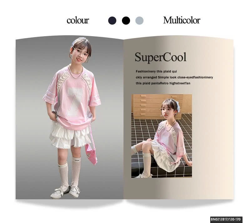 SET ÁO THUN HỒNG PHỐI REN MIX CHÂN VÁY TẦNG BÈO