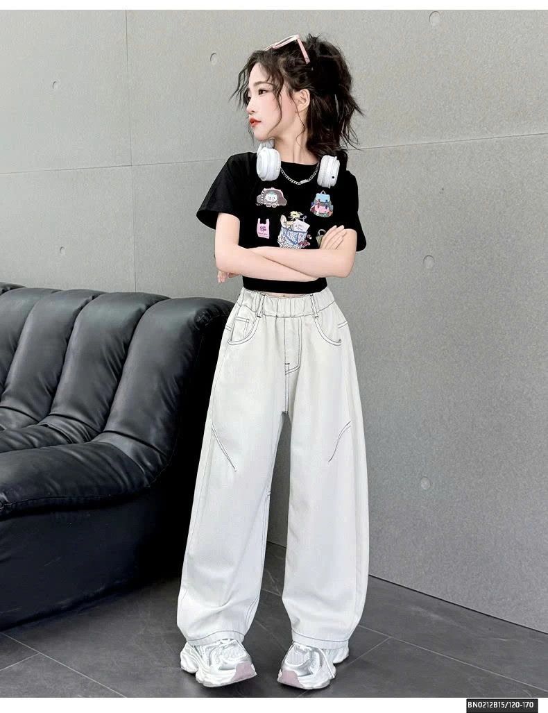 SET QUẦN JEAN TRẮNG MIX CROPTOP DỄ THƯƠNG