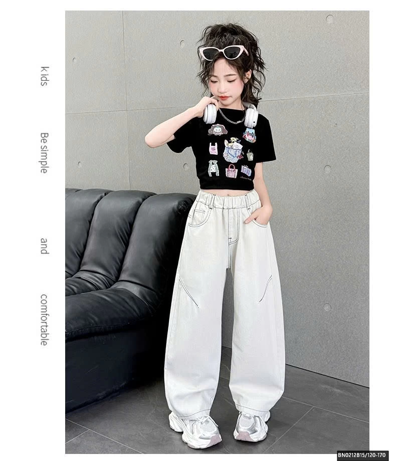 SET QUẦN JEAN TRẮNG MIX CROPTOP DỄ THƯƠNG