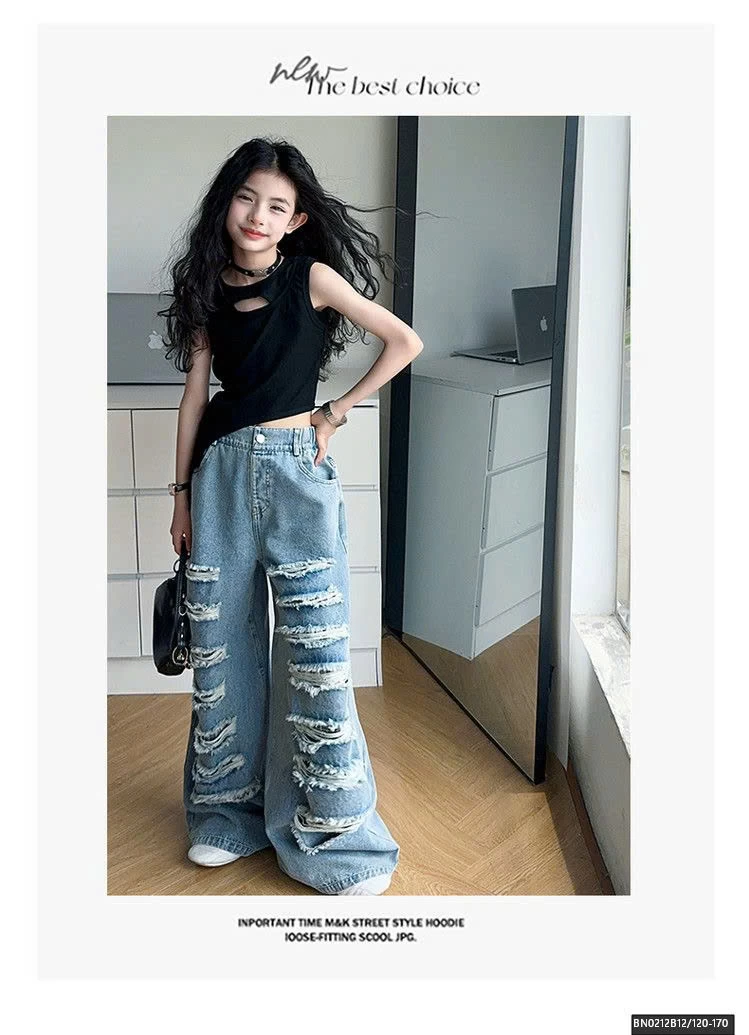 QUẦN JEAN RÁCH MIX ÁO BA LỖ HỞ LỪNG CÁ TÍNH