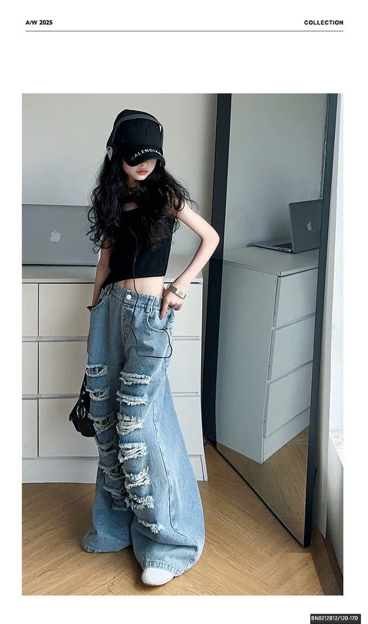 QUẦN JEAN RÁCH MIX ÁO BA LỖ HỞ LỪNG CÁ TÍNH