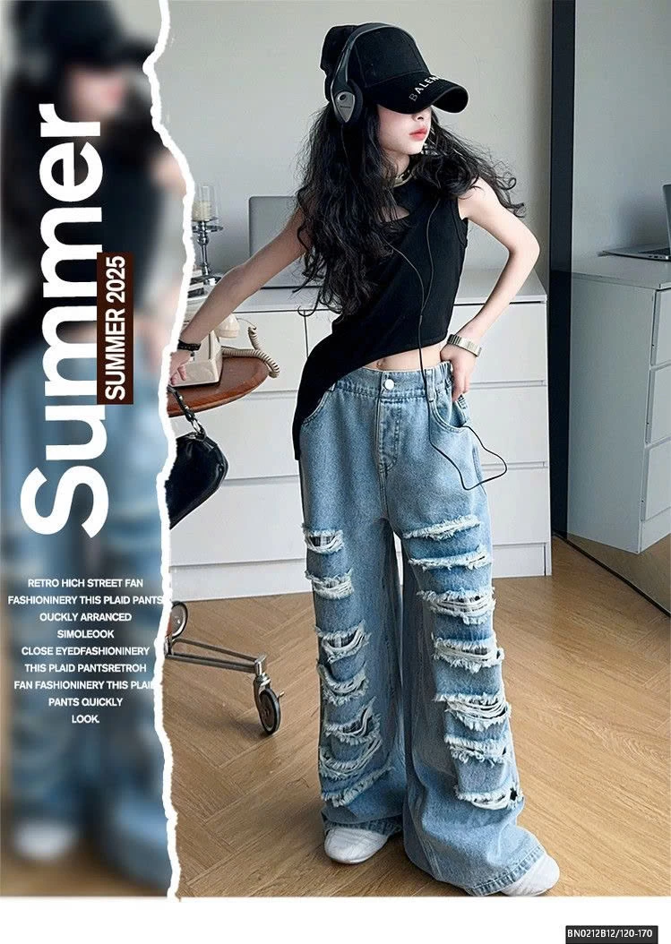 QUẦN JEAN RÁCH MIX ÁO BA LỖ HỞ LỪNG CÁ TÍNH