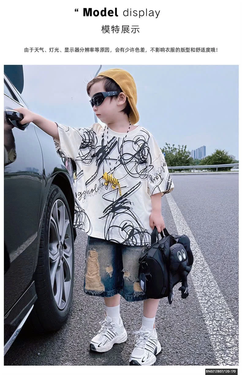 SÉT QUẦN SHORT JEAN RÁCH MIX ÁO THUN HỌA TIẾT