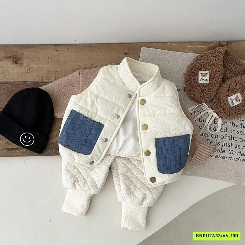 KHOÁC GILE PHAO PHỐI MÀU TÚI SZ NHÍ