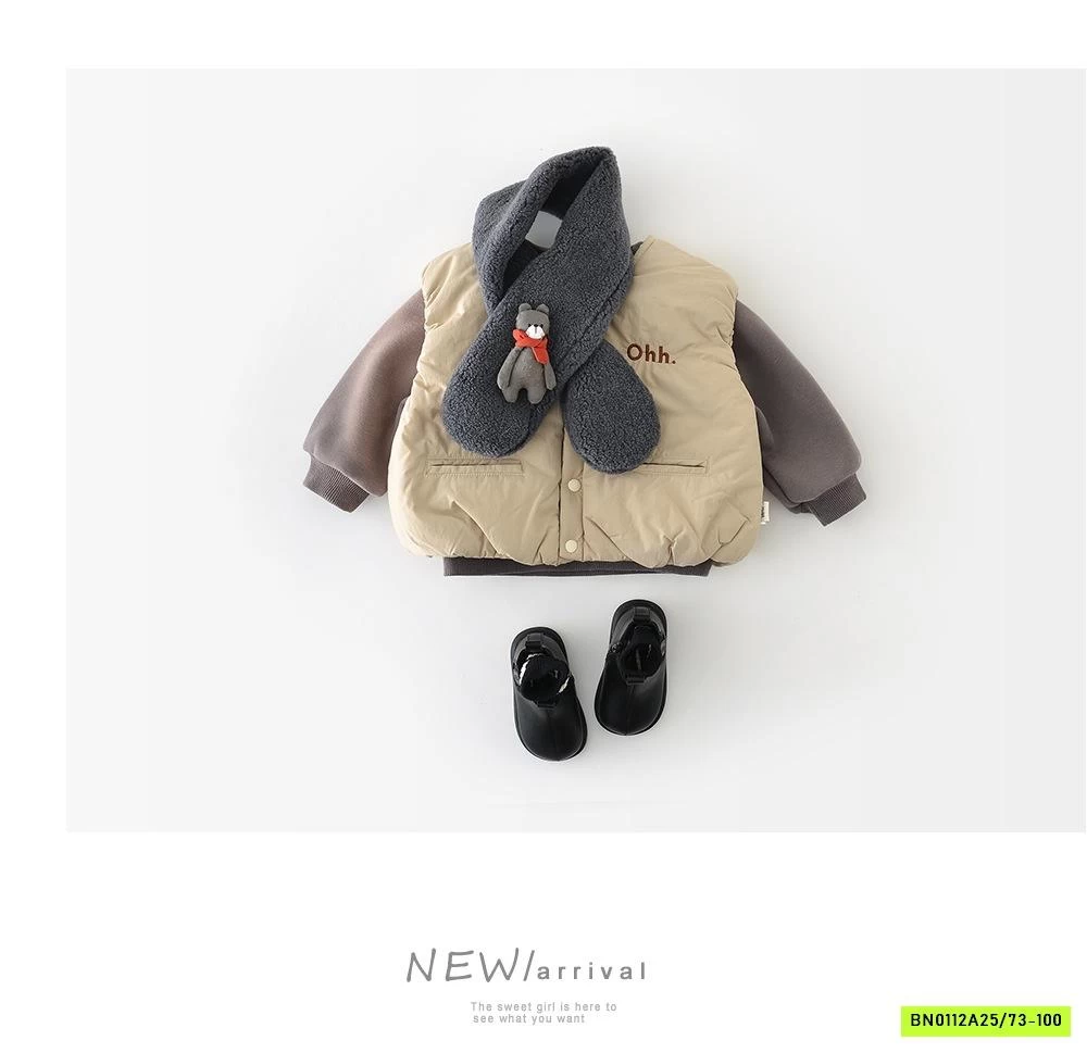 KHOÁC GILE PHAO BÍ ABNNKIDS THÊU CHỮ