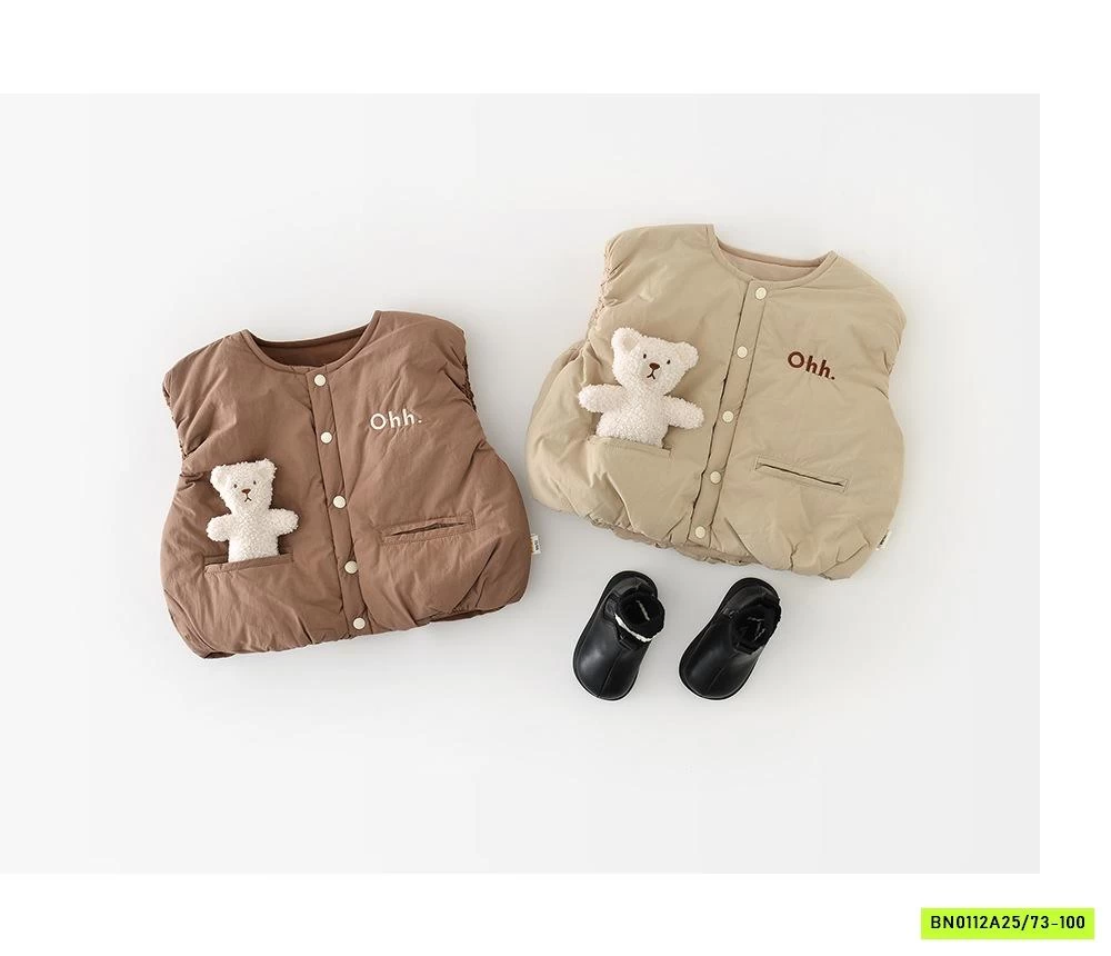 KHOÁC GILE PHAO BÍ ABNNKIDS THÊU CHỮ